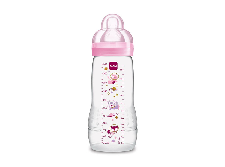 Mam Easy active 2ème âge Biberon Conte de fée Rose - 330ml