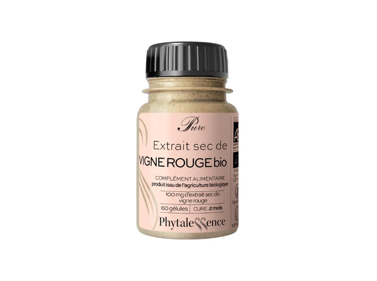 Phytalessence Pure Extrait sec de Vigne Rouge BIO - 60 gélules