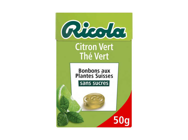 Bonbons sans sucres Citron vert et Thé vert - 50g