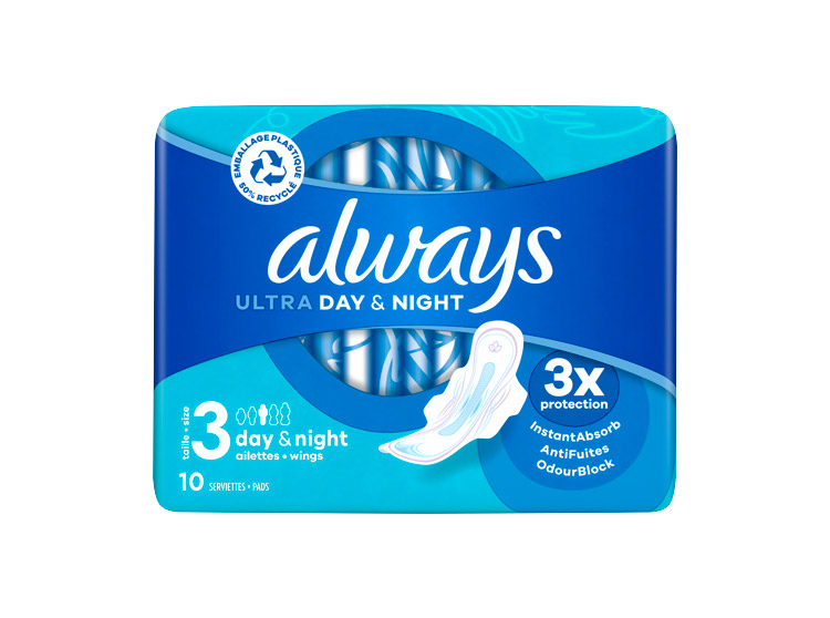 Serviettes hygiéniques jour et nuit - 10 serviettes