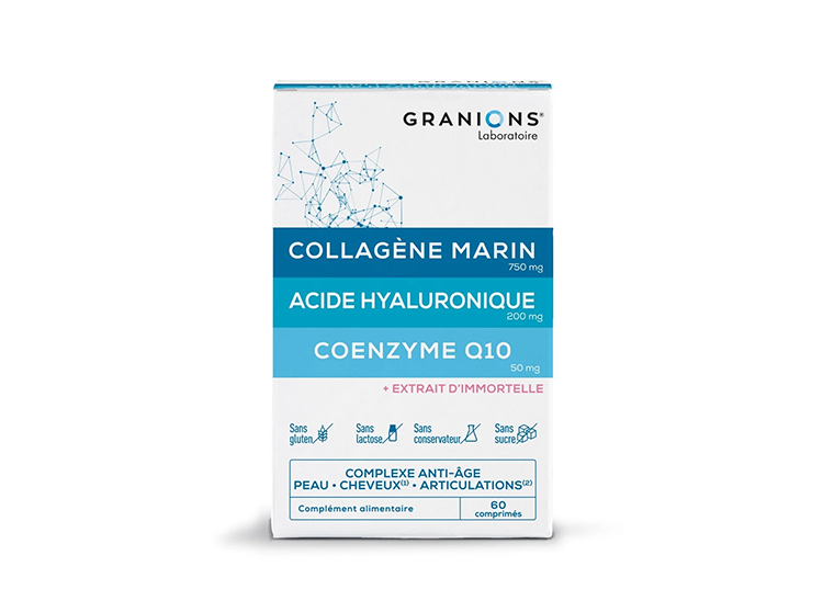 Collagène marin Acide hyaluronique Coenzyme Q10 - 60 comprimés