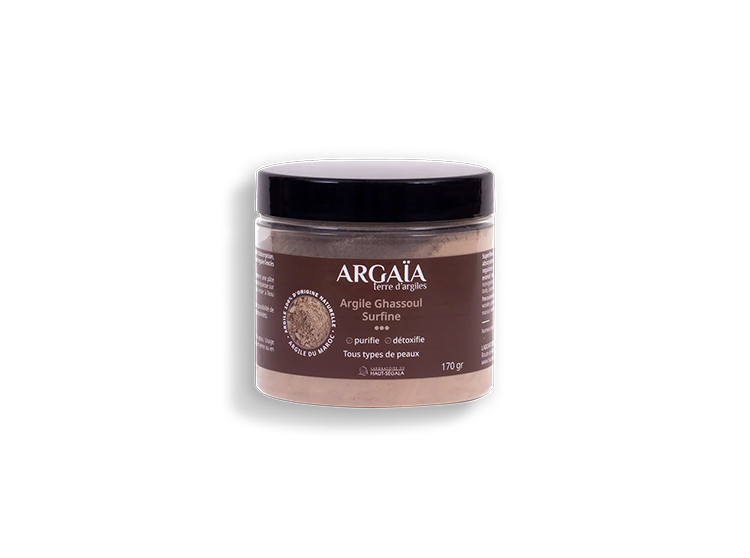 Argaïa Argile Ghassoul surfine en poudre naturelle - 170 g