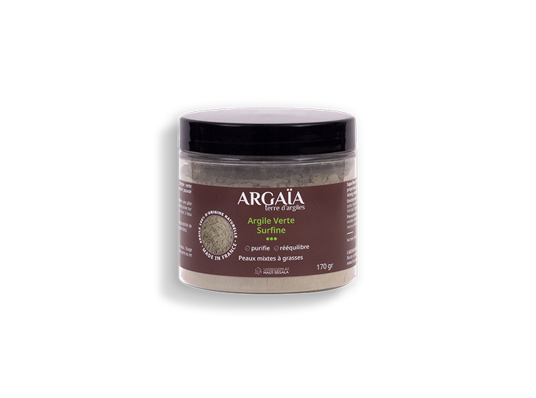 Argaïa Argile Verte surfine en poudre naturelle - 170 gr