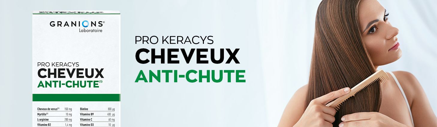 Bannière Granions Pro Keracys Cheveux Anti-chute - 56 comprimés à croquer