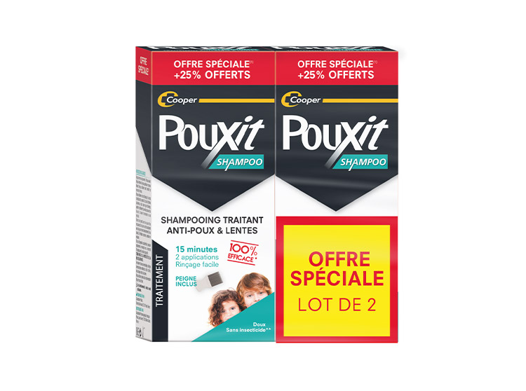 Pouxit Shampoo Shampooing Traitant anti-poux et lentes - 2 x 250 ml