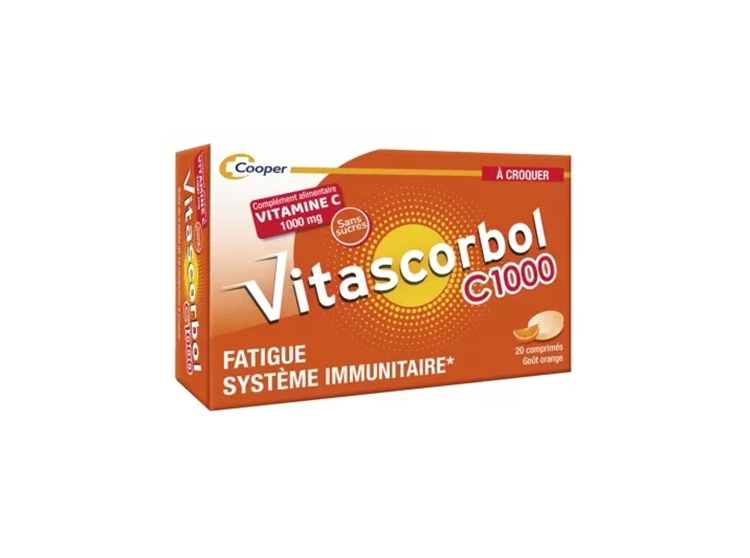 Vitamine C1000 Fatigue et Système immunitaire - 20 comprimés à croquer