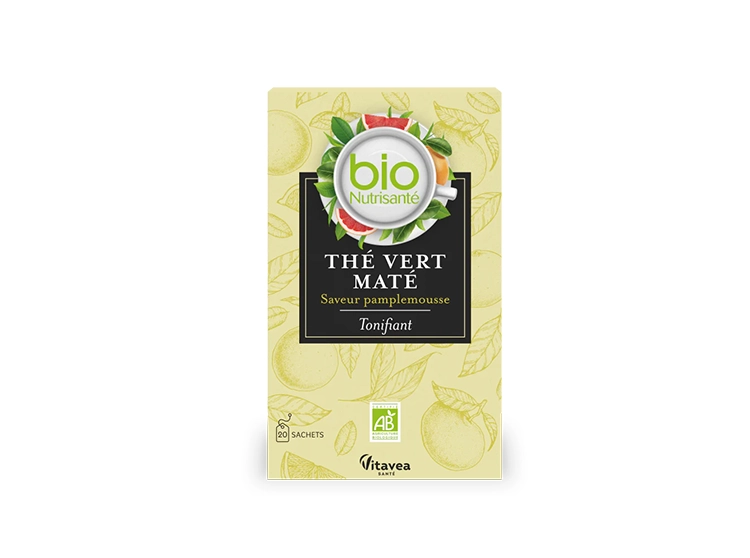 Thé Vert Maté Tonifiant Saveur Pamplemousse BIO - 20 sachets