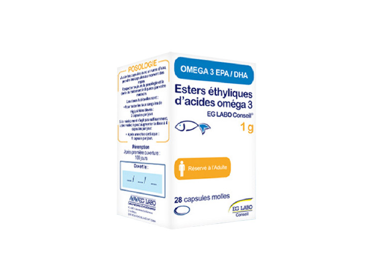 Esters éthyliques d'acides omega 3 1 g - 28 capsules molles