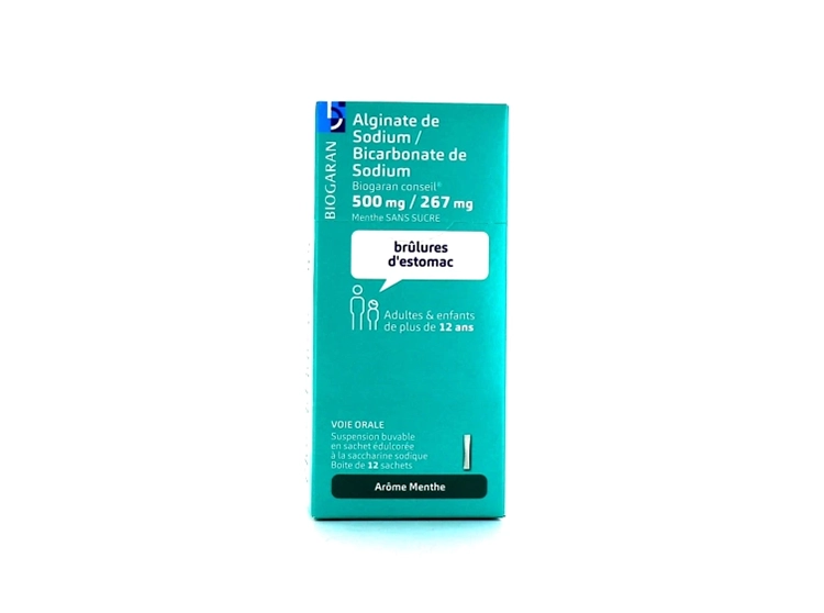 Alginate de sodium 500mg / Bicarbonade de sodium 267mg - 12 sachets