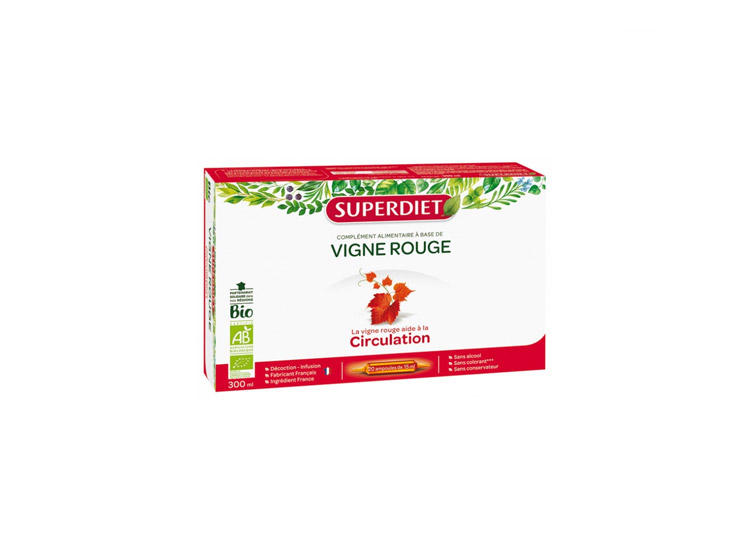 Superdiet Vigne rouge BIO - 20 ampoules