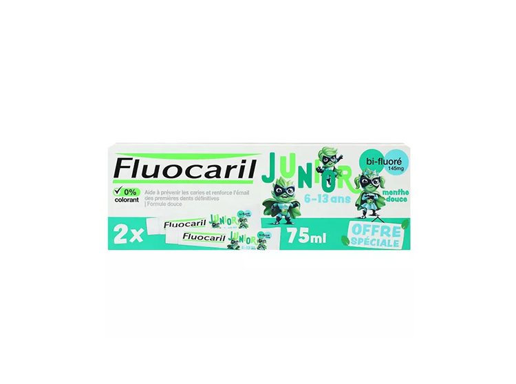 Junior Dentifrice 6-13 ans menthe douce - 2x75ml