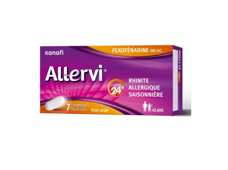 ALLERVI 120mg, comprimé pelliculé Chlorhydrate de fexofénadine - 7 comprimés