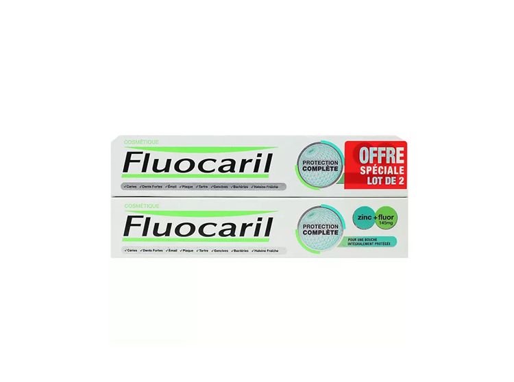 Protection complète Dentifrice zinc + fluor - 145mg 2x75ml