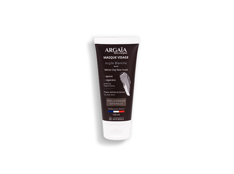 Argaïa Masque visage Argile Blanche d’origine naturelle -100 ml