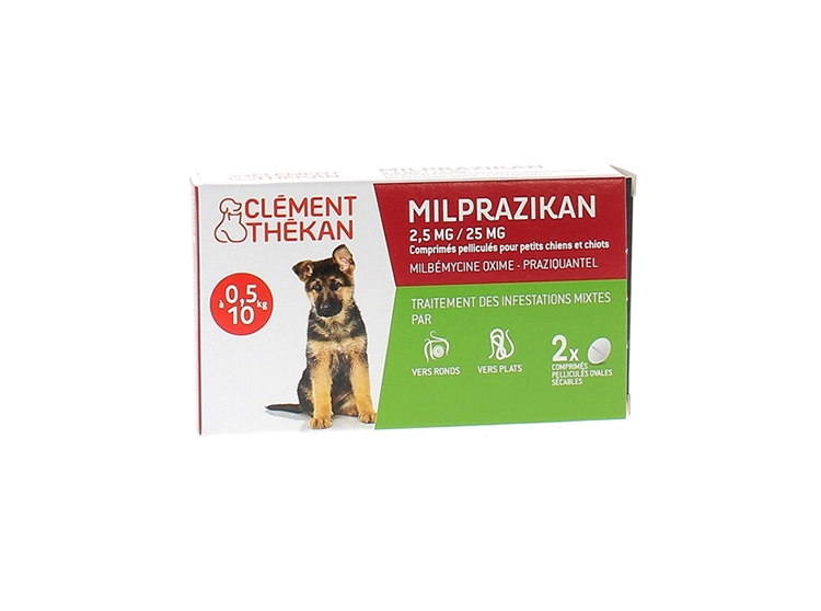 Milprazikan Vermifuge 2.5mg/25mg Petits chiens et Chiots - 2 comprimés