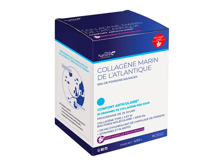 Collagène Marin de L'Atlantique Confort Articulaire Goût Myrtille Fruits Rouges 450gr