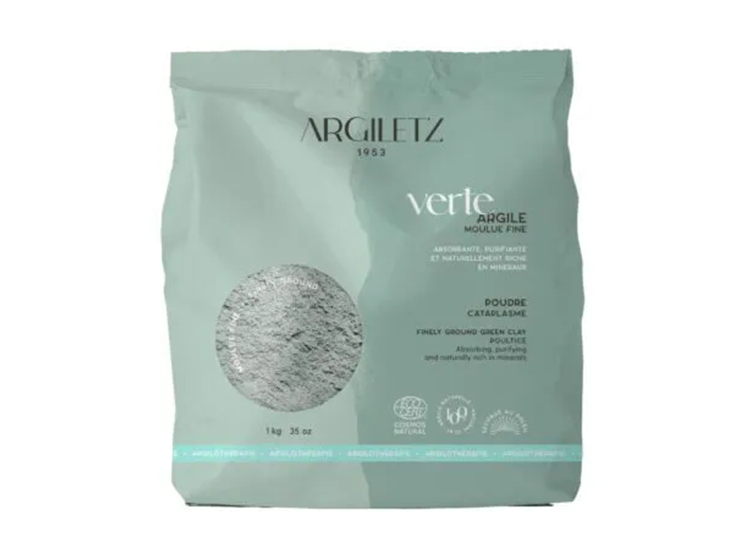 Argile verte en poudre moulue fine - 1kg