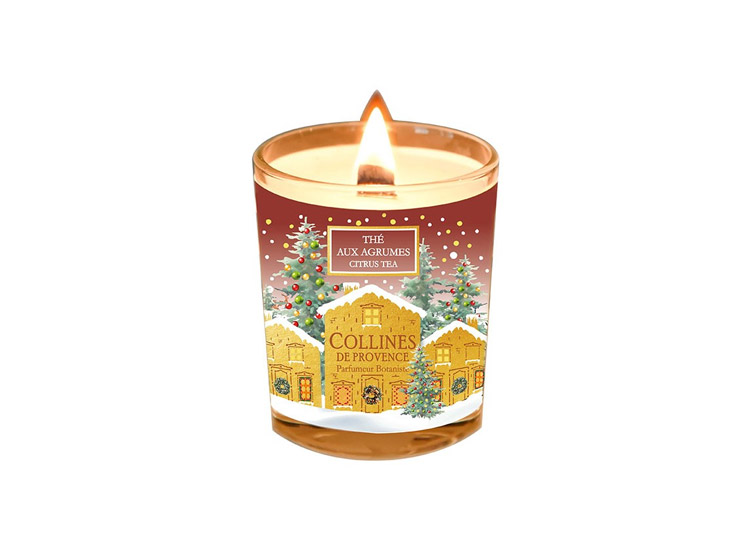 Collines De Provence Bougie Parfumée Noël Thé aux Agrumes - 75g