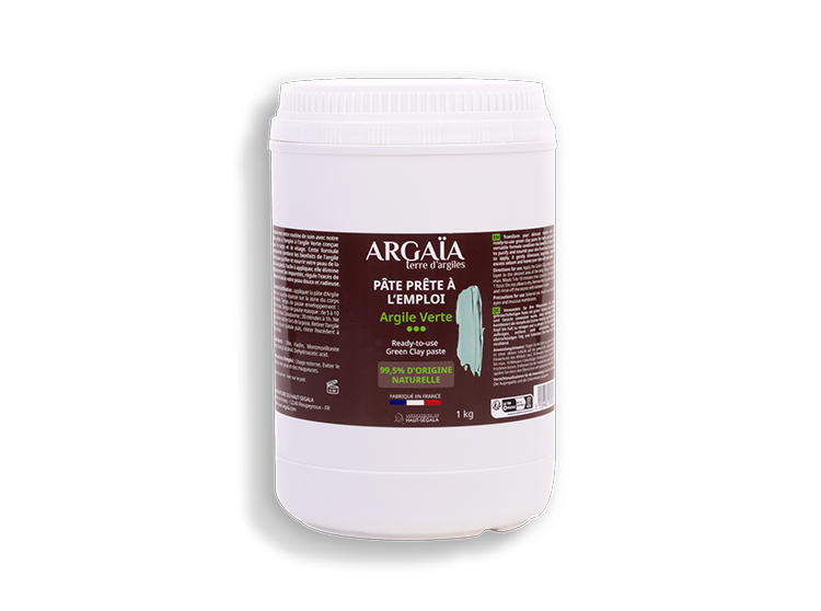 Argaïa Pâte prête à l’emploi Argile Verte d’origine naturelle - 1 kg