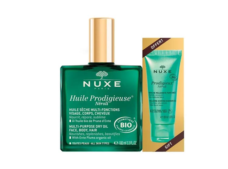 Nuxe Prodigieux Huile Prodigieuse Néroli BIO 100ml + Gélée de Douche OFFERTE