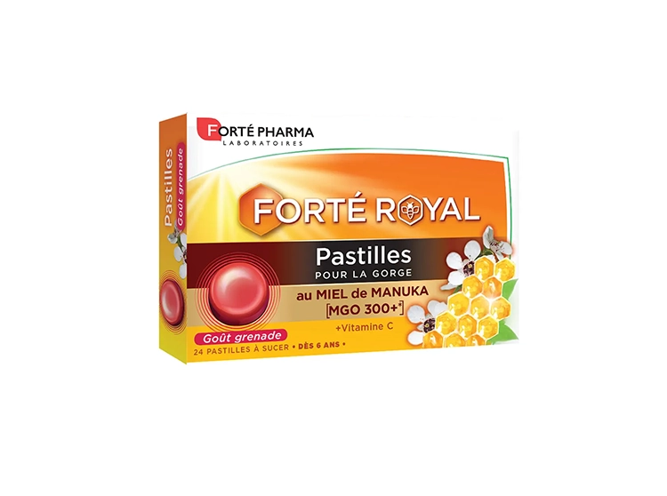 Forté Royal Pastilles pour la Gorge Miel de Manuka - 24 pastilles à sucer