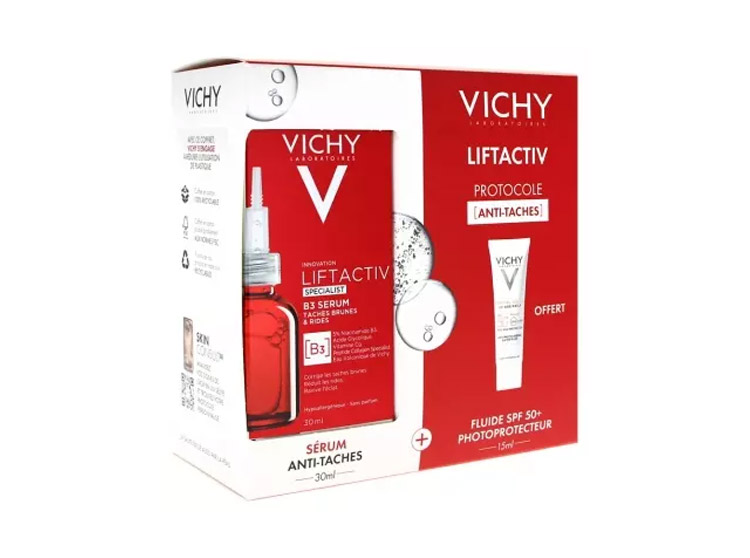 Coffret LiftActiv Specialist B3 Sérum Taches Brunes & Rides  + UV-Age Daily Fluide SPF50 OFFERT - 30ml+15ml