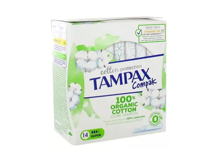 Tampons Compak Cotton Protection Super 100% Coton Bio - 14 Tampons